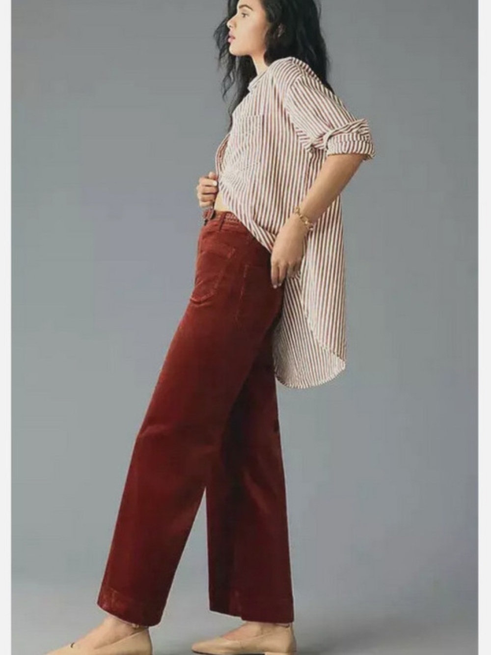 Maeve by Anthropologie Corduroy Cropped Wide-Leg The Colette - Picture 11 of 12
